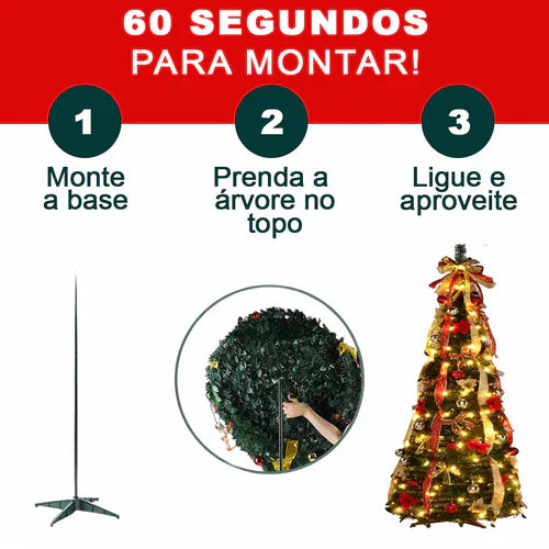 Árvore de natal retrátil + Brinde de Black Friday